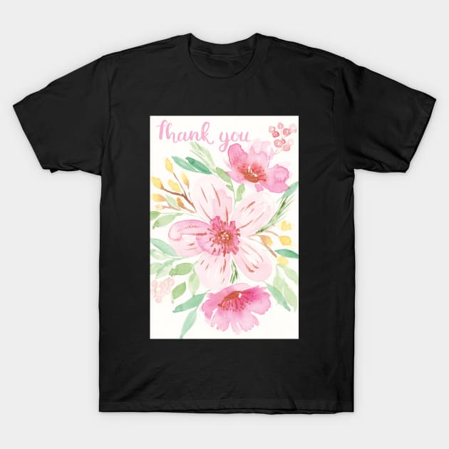 Thank You Watercolor Card T-Shirt by Harpleydesign